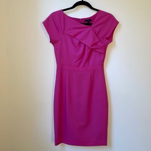 J. Crew fuschia asymmetrical neck pencil dress, size 00